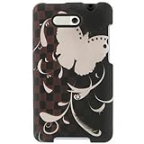 Crystal Hard BLACK Snap on With SILHOUETTE BUTTERFLY Design Faceplate Cover ....