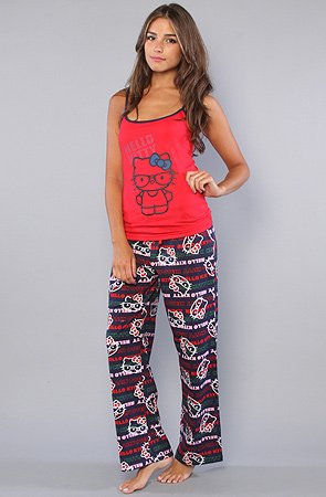 Hello Kitty Intimates The Preppy Cutie Word Print Cami PJ,Sleepwear for Women