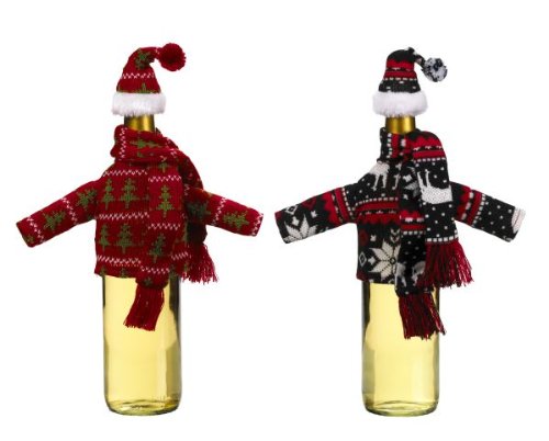Holiday Wine Bottle Decoration - Ganz Wine Bottle Snuggler