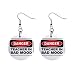 Danger Teacher in Bad Mood Sign Dangle Earrings Jewelry 1 inch Buttons 12240261