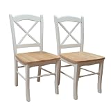 Target Marketing Systems Tiffany Dining Chair, Set of 2, White/Natural