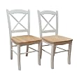 Target Marketing Systems Tiffany Dining Chair, Set of 2, White/Natural