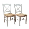 Target Marketing Systems Tiffany Dining Chair, Set of 2, White/Natural