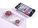Smile Case 3D Pink Flower Crystal Rhinestone Bling Full Cover Case for iPod Touch iTouch 4th Generation Made with Crystal (it-3D Clear Pink Flower)