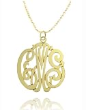 Personalized Initials Pendant (Order Your Initials)- Gold Over Sterling Silver