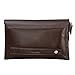 Sumcoa Mens Genuine Leather Big Clutch Bags Wristlet Handbag Organizer Wallet Business Checkbook High Capacity Soft Zipper
