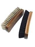 Produkt-Bild: TelMo&reg; Glanzb&uuml;rsten Sparset 1 schwarze + helle Glanzb&uuml;rste Schuhb&uuml;rsten 170mm 100% Rosshaar