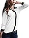 Allegra K Women Long Sleeve Button Down Sheer Chiffon Shirt Blouse,Medium / US 10,White