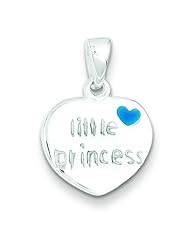 Sterling Silver Little Princess Heart Charm & 18" Chain