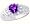 14K White Gold Ribbed Heart Gemstone and Diamond Ring-Amethyst, size5