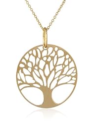 Tree of Life Disk Chain Pendant Necklace, 18"