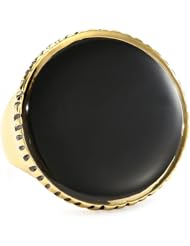 Jenny Bird Black Resin Round Ring, Size 7