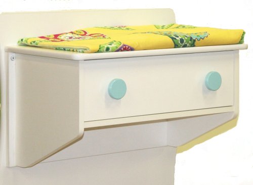 Berg Oslo Changing Table Attaches to Either End of Crib White/Aqua