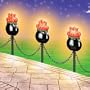 HALLOWEEN DECOR 3 CAULDRON LAWN STAKES