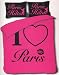 Paris Hilton I Love Paris Pink Double Duvet Cover Set