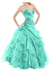 Junior A-line Sweetheart Floor Length Lace-Up Organza Evening Dress/Prom Dress/Quinceanera Dress 