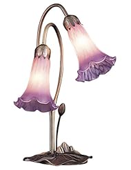 Lighting: 16"H Pink Lilic Resemble Art Nouveau Table Lamp OK LIGHTING OK-2502PP