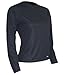 Polarmax Light Weight Tech Silk Women's Long Sleeve Crew Tee (Black, Medium)