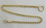 #146-1 New Gold Plated Pocket Watch Chain With Large Spring Ring and Swivel Clasp