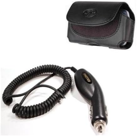 Premium Quality Rapid Car Auto Plug-in Charger + Leather Cover Case Holster Pouch with Belt Clip for ATT LG eXpo Monaco Pico GW820 Cell Phone - BestCellBuy Brand