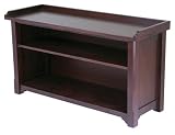 FTS - Hall Bench with Shelf Antique Walnut Finish 136-106-99