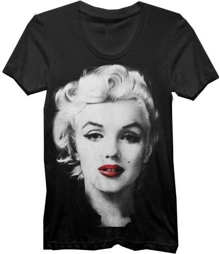 Marilyn Monroe Red Lipstick Tee - Black- X Large