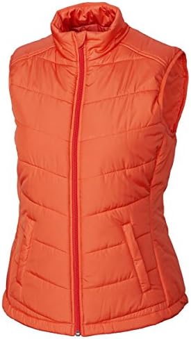 Cutter & Buck Womens Cb Weathertec Double Major Quilted Vest, College Orange-L