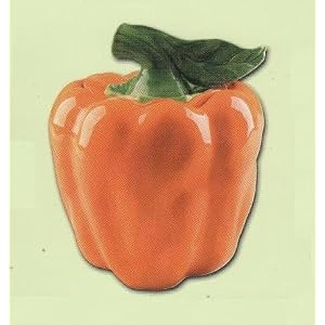 Ceramic Bell Pepper 3-D Table Top Cookie Jar Orange by