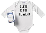 from Spoilt Rotten Spoilt Rotten - Sleep Is For The Weak Long Sleeve Babygrows / Bodysuit Alternative Baby Clothes 100 Organic Sizes 0-6 months + in funky Milk Carton WHITE