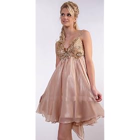 1096 SHINING CHIFFON COCKTAIL SHORT PARTY PAGEANT PROM DRESS