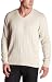 IZOD Men's Cable V-Neck Sweater,Stonedust Heather,Large