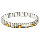 NOMINATION Thin Bracelet in stainless steel, 18k gold, Cubic zirconia and Semiprecious natural stones (CITRINE)
