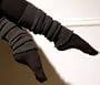 Chocolate 16 Inch Leg Warmers by KD dance, Double as Arm Warmers, Made In USA, Ribbed Stretch Knit, Fashionable Ruffled Top, Text, Type, Cell Phone Glove, No Itch, Soft, Cozy High Quality Leg Warmers