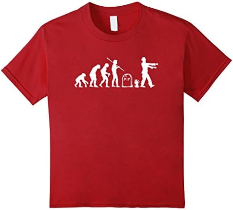 Kids Zombie Evolution Funny Zombie T-Shirts 8 Cranberry