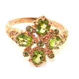 41Umy0O6hZL. SL160  14K Solid English Rose Gold Ladies 9 Stone Peridot Ring   Finger Sizes 5 to 12 Available