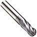 Precision Twist EB3304MV Carbide Ball Nose End Mills, Metric, Straight Shank, TiAlN Finish, For Use With Cast Iron, Nickel/Nickel Alloys, Steel/Steel Alloys, Titanium/Titanium Alloys