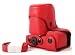 MegaGear -inchEver Ready-inch Protective Red Leather Camera Case, Bag for Sony NEX-7 with Lens