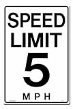 UPC 762529020388 product image for Lynch Signs 12 in. x 18 in. Sign Black on White Plastic Speed Limit 5 M.P.H. | upcitemdb.com
