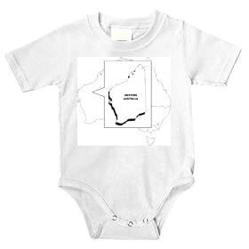 Onesie with map, Western, Australia, country, nation, sketch