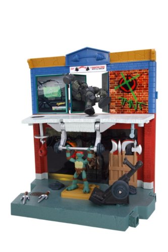 Childrens Toyshop  Toys : TMNT Mini Mutants Play Set - Raph's Iron Pumpin' Pad
