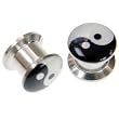 Steel Plug with Ying Yang Logo 0g - Sold as Individual