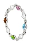 Sterling Silver Murano Millefiori Marquise Bracelet