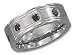 STAINLESS STEEL 8MM LINED EDGE AND BLACK CUBIC title=