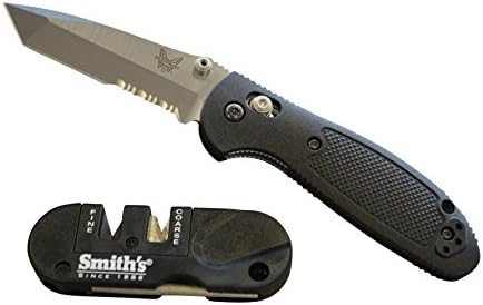 Benchmade 557S AXIS Lock Mini Griptilian w/ Partial Serrated Edge Tanto Blade Includes FREE Smith's Sharpener!!