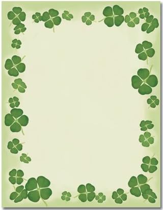 Four Leaf Clovers St. Patrick's Day Laser &amp; Inkjet Computer Printer Paper