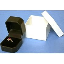 Black Faux Leather Ring Jewelry Gift Box Display