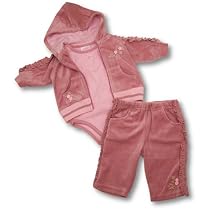 Nannette Baby Girls Three Piece Sweat Suit Set ~ Rose Garden SIZE 0-3 months