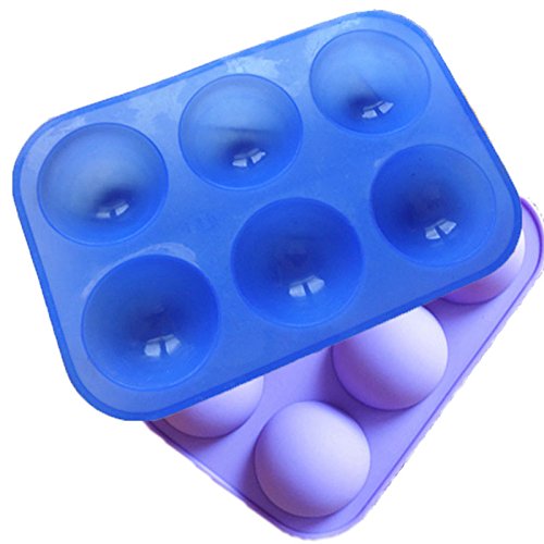Ainest2" Dia Half Ball Sphere Mold Cake Muffin Pastry Jello Silicone Tray Baking Mould