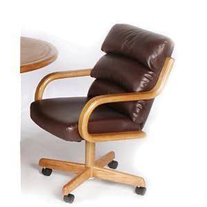 Set of 2 Dining Chairs with Casters Black Leather by Coaster