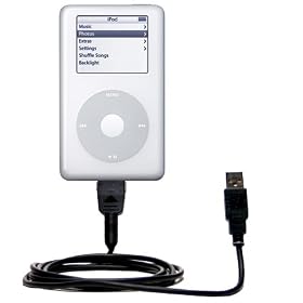 Classic Straight USB Cable for the Apple iPod 4G 40GB with Power Hot Sync and Charge capabilities - Gomadic Brand w/ TipExchange Technology